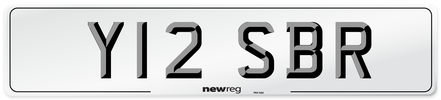 Y12 SBR Number Plate from New Reg